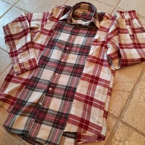 Handmade spliced Flannel Plaid Shirt Upcycled sz M-L original
